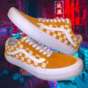 Vans Old Skool Pro Checkerboard Golden Oak